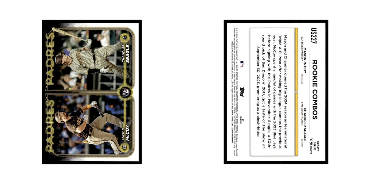 Chandler Seagle   Mason McCoy Rookie 2024 Topps Update #US227 Padres NM