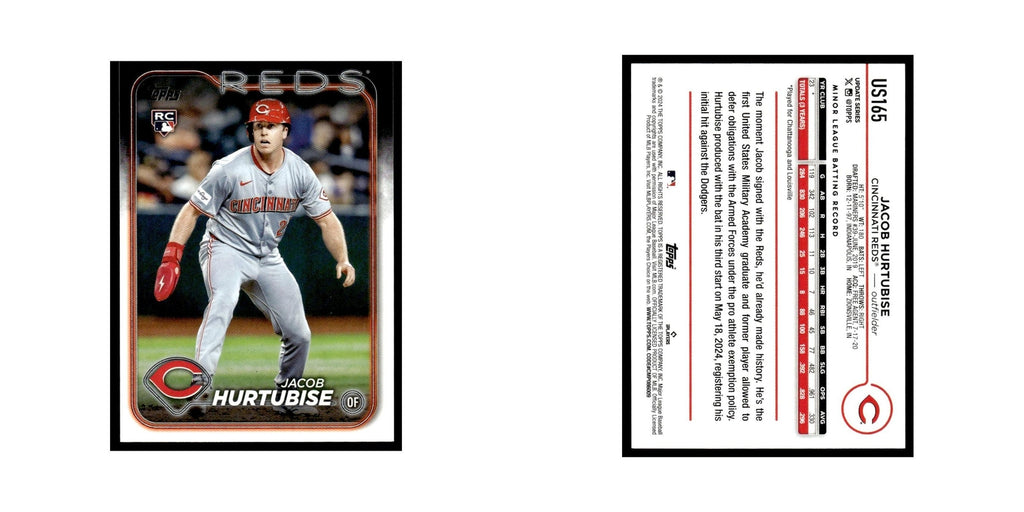 Jacob Hurtubise Rookie 2024 Topps Update #US165 Cincinnati Reds Baseball Card NM