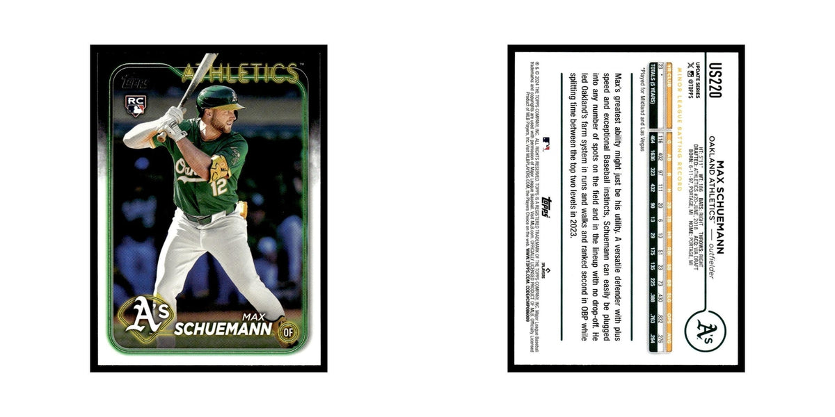 Max Schuemann Rookie 2024 Topps Update #US220 Oakland Athletics Baseball Card NM