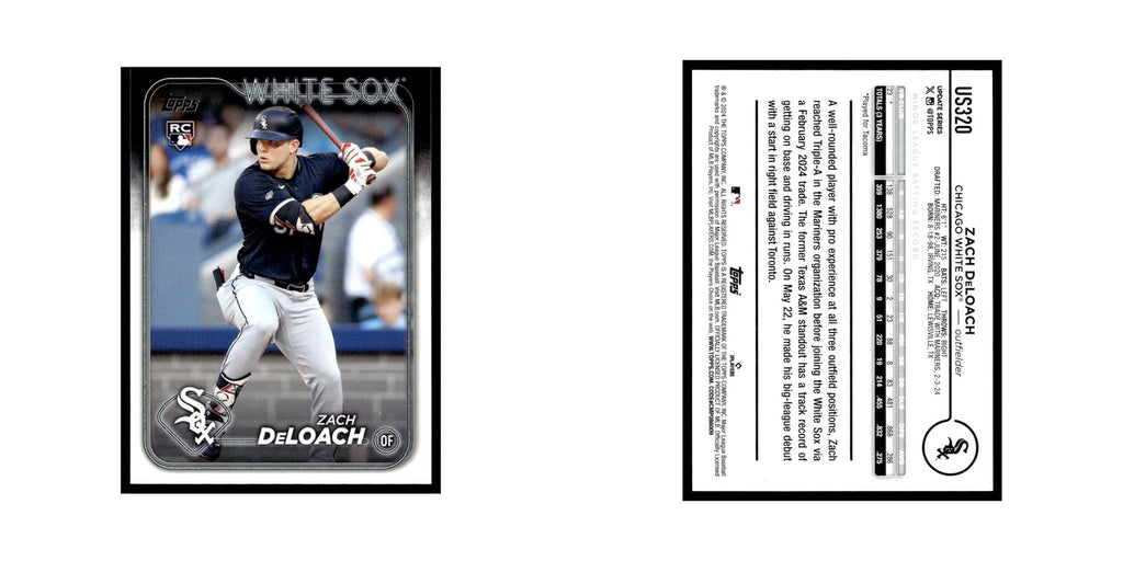 Zach DeLoach Rookie 2024 Topps Update #US320 Chicago White Sox Baseball Card NM