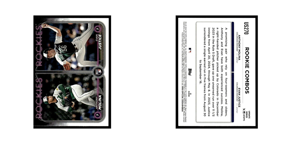 Evan Justice   Anthony Molina Rookie 2024 Topps Update #US270 Rockies NM