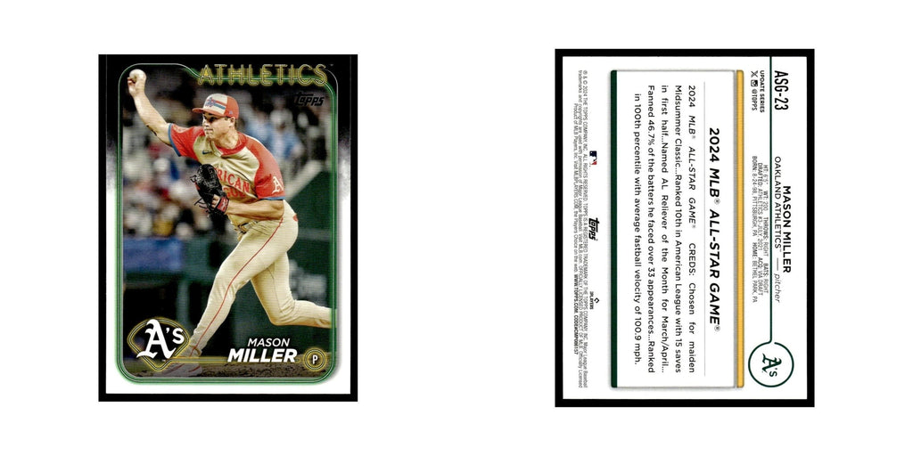 Mason Miller 2024 Topps Update #ASG-23 Oakland Athletics Baseball Card NM