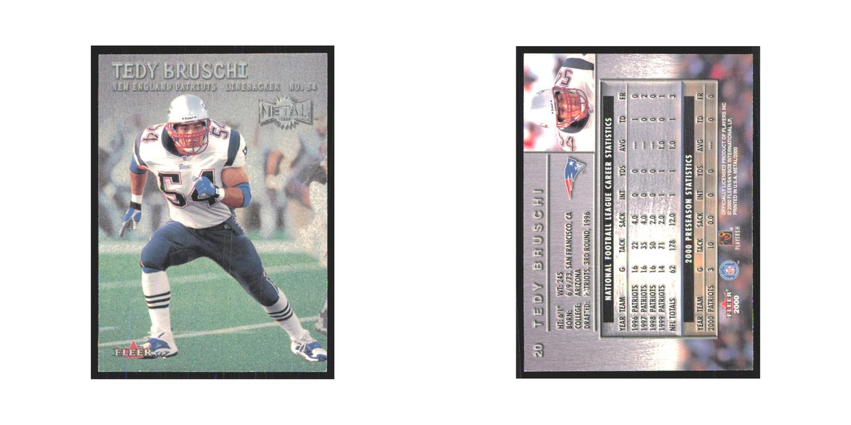 Tedy Bruschi 2000 Fleer Metal #20 New England Patriots Football Card NM