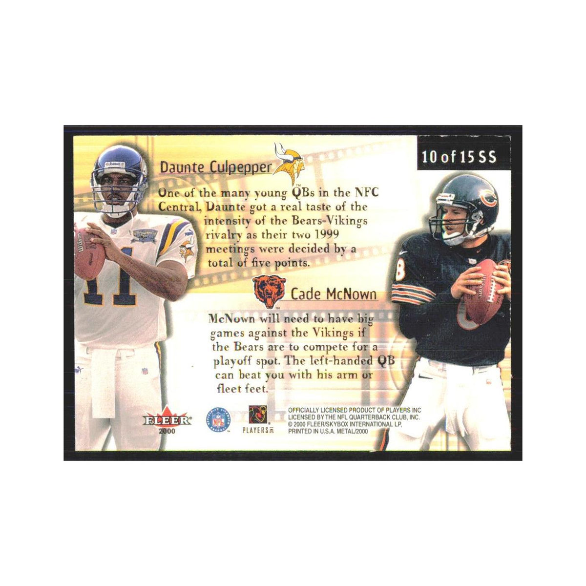 Daunte Culpepper Cade McNown 2000 Fleer Metal #10 Minnesota Vikings NM