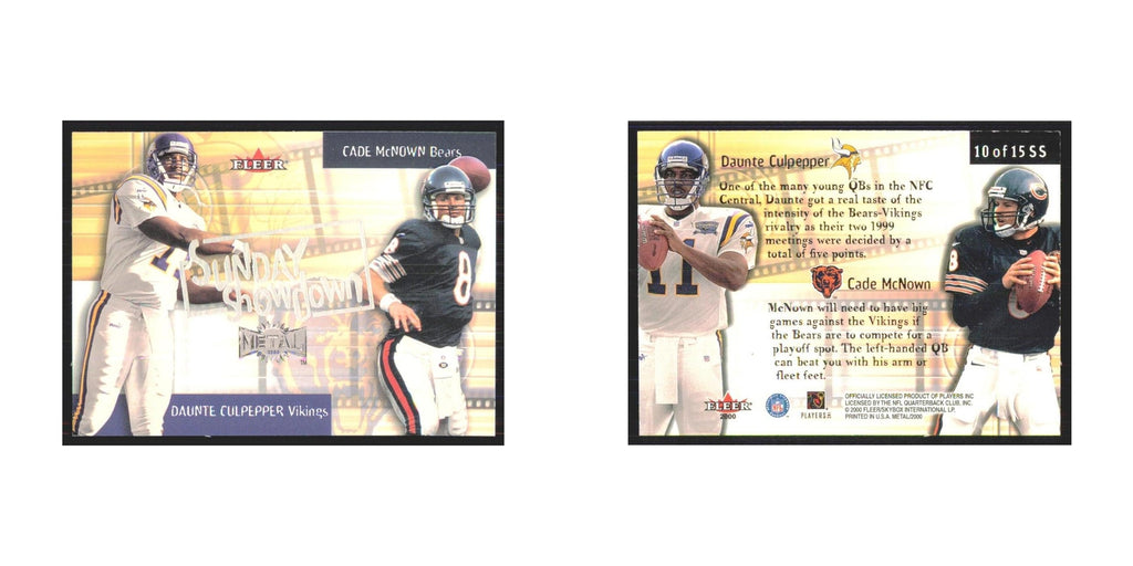 Daunte Culpepper Cade McNown 2000 Fleer Metal #10 Minnesota Vikings NM