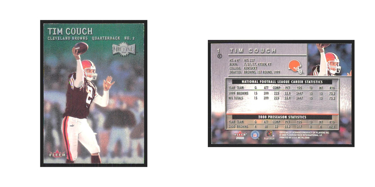 Tim Couch 2000 Fleer Metal #1 Cleveland Browns Football Card NM