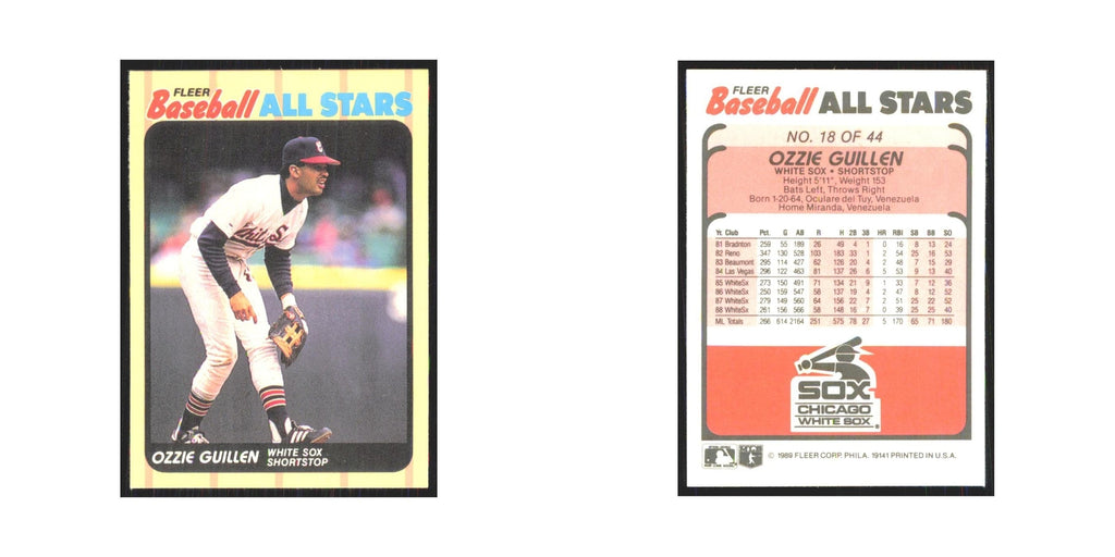 Ozzie Guillen 1989 Fleer Baseball All-Stars #18.0 Chicago White Sox NM