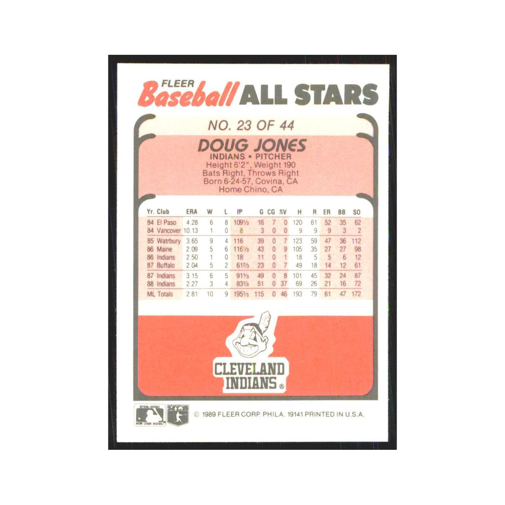 Doug Jones 1989 Fleer Baseball All-Stars #23.0 Cleveland Indians NM