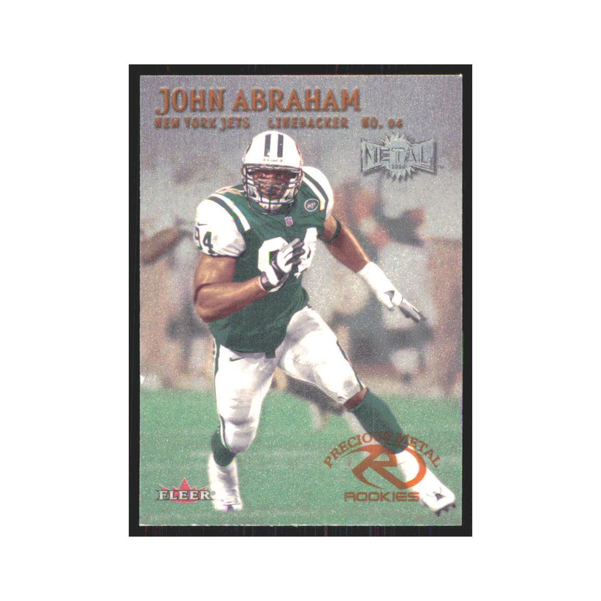 John Abraham 2000 Fleer Metal #225 New York Jets Football Card NM