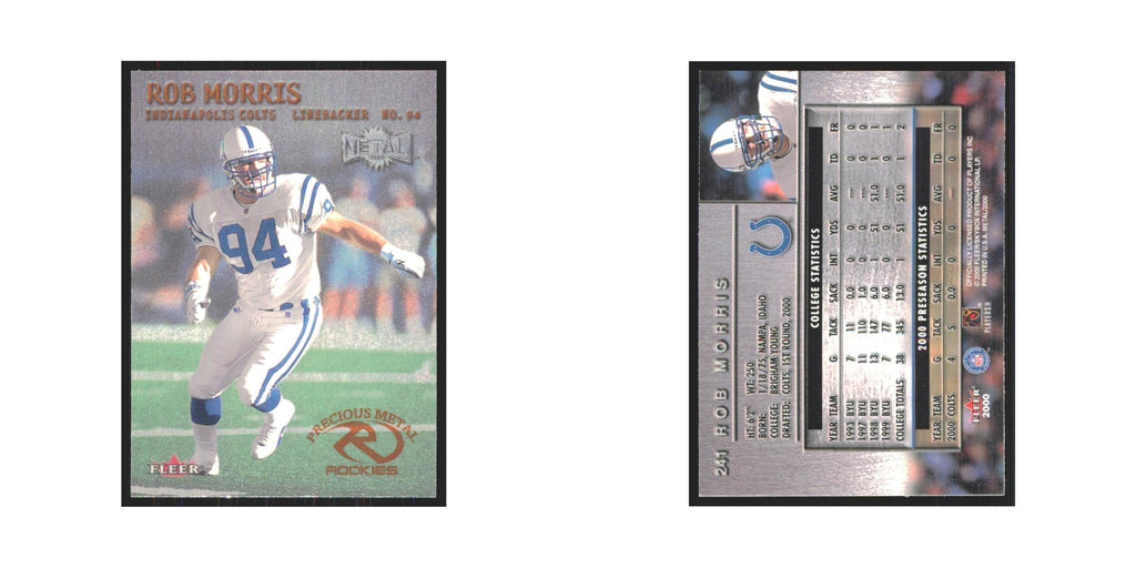 Rob Morris 2000 Fleer Metal #241 Indianapolis Colts Football Card NM
