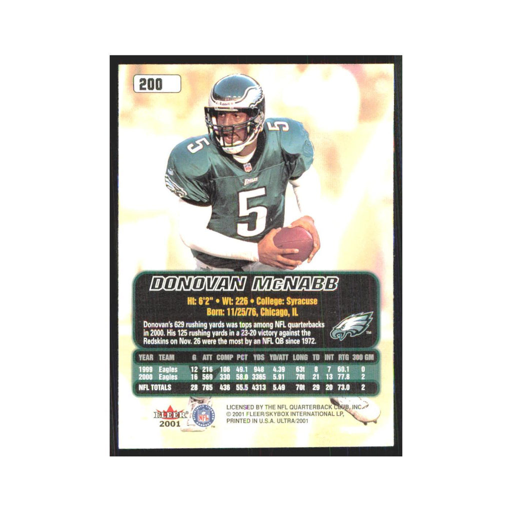 Donovan McNabb 2001 Fleer Ultra #200 Philadelphia Eagles Football Card NM