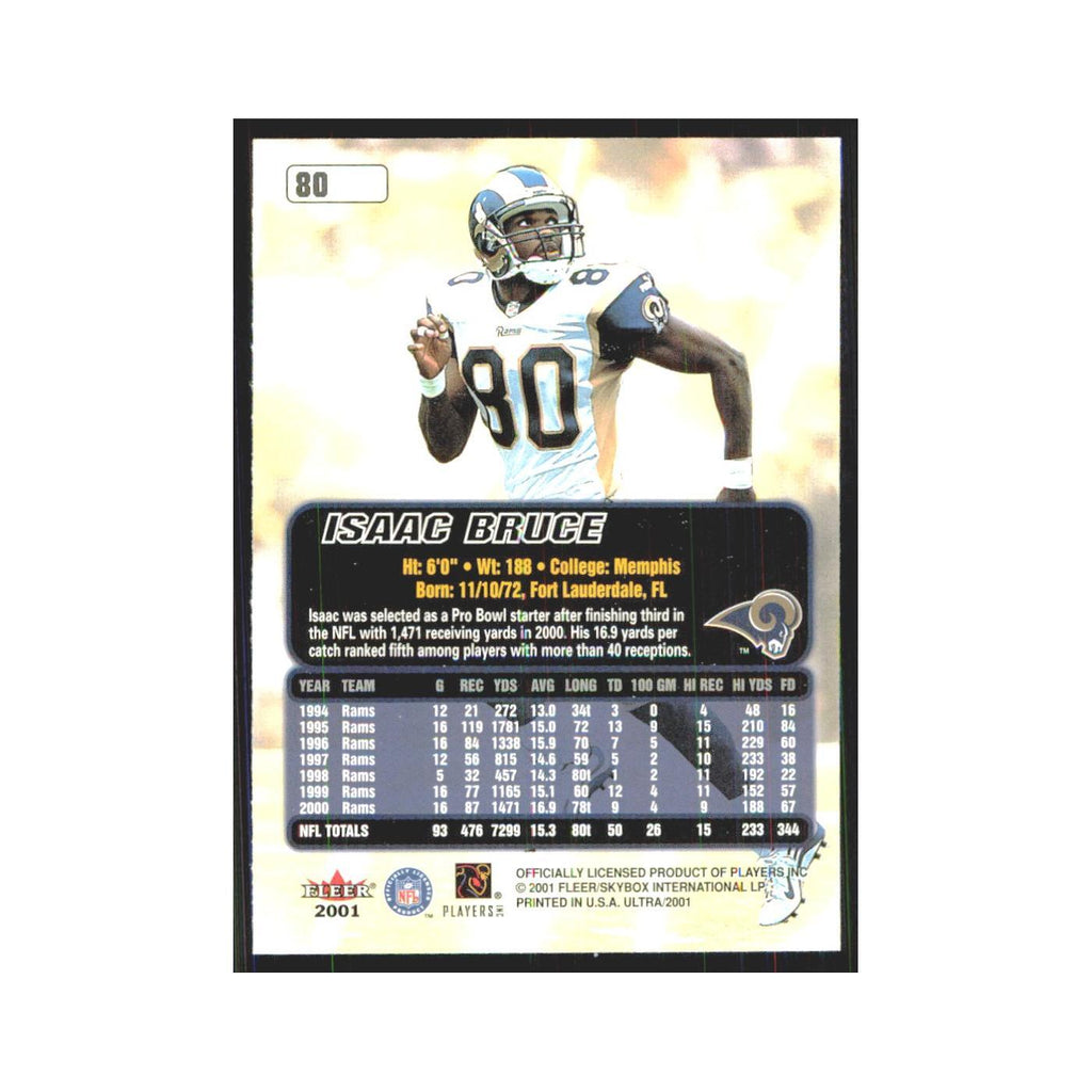 Isaac Bruce 2001 Fleer Ultra #80 St. Louis Rams Football Card NM