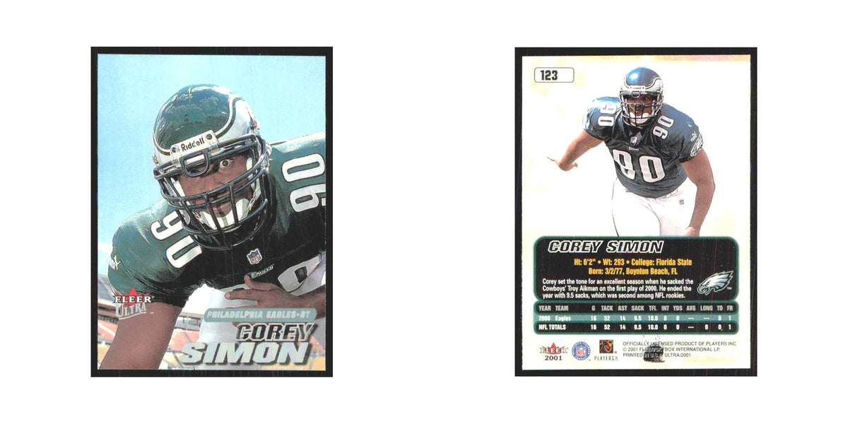 Corey Simon 2001 Fleer Ultra #123 Philadelphia Eagles Football Card NM