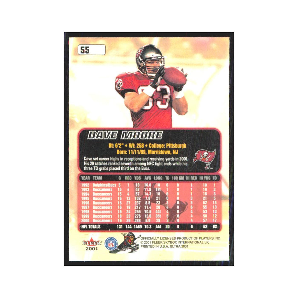Dave Moore 2001 Fleer Ultra #55 Tampa Bay Buccaneers Football Card NM