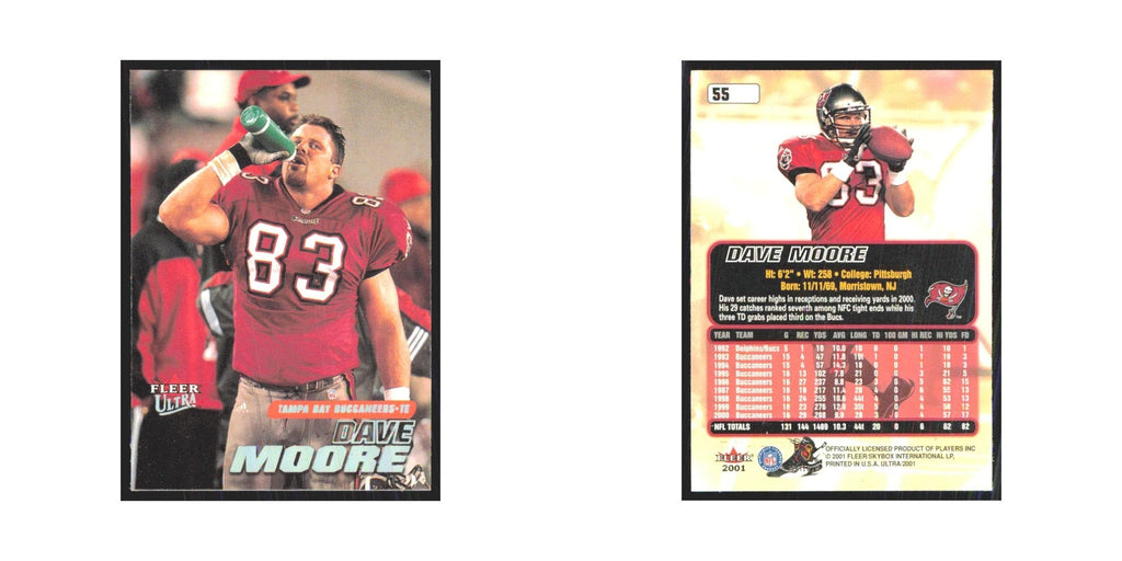 Dave Moore 2001 Fleer Ultra #55 Tampa Bay Buccaneers Football Card NM