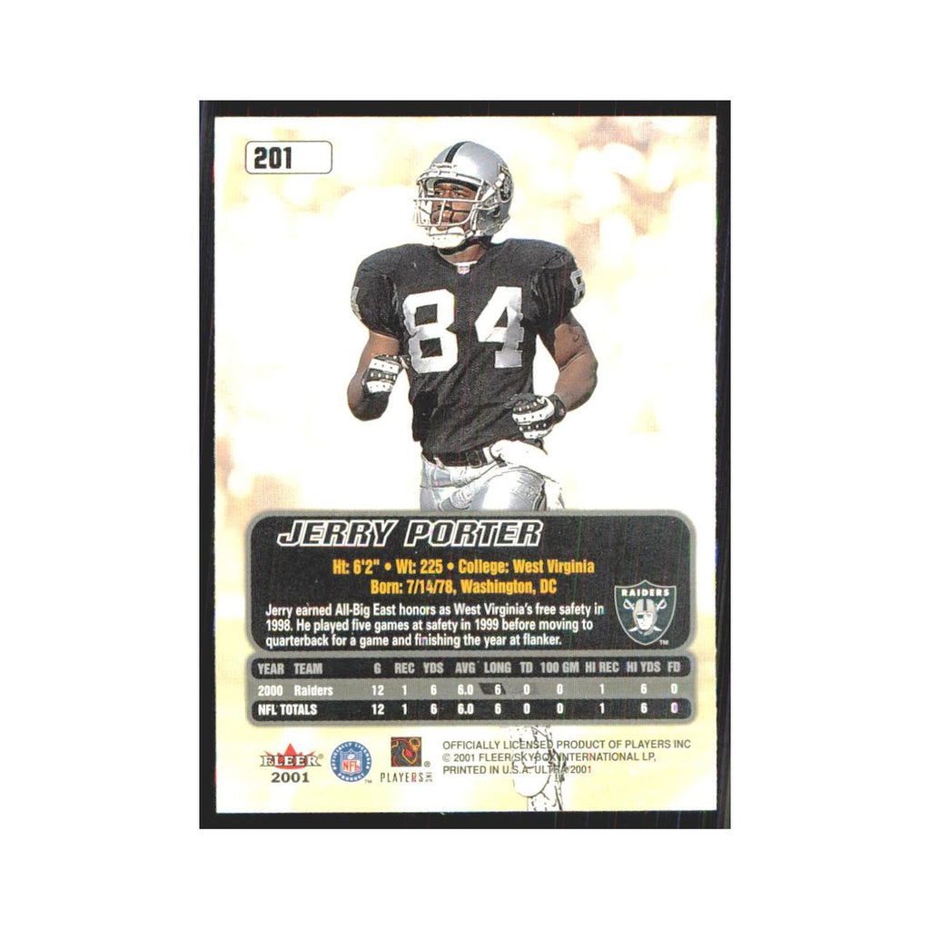 Jerry Porter 2001 Fleer Ultra #201 Oakland Raiders Football Card NM