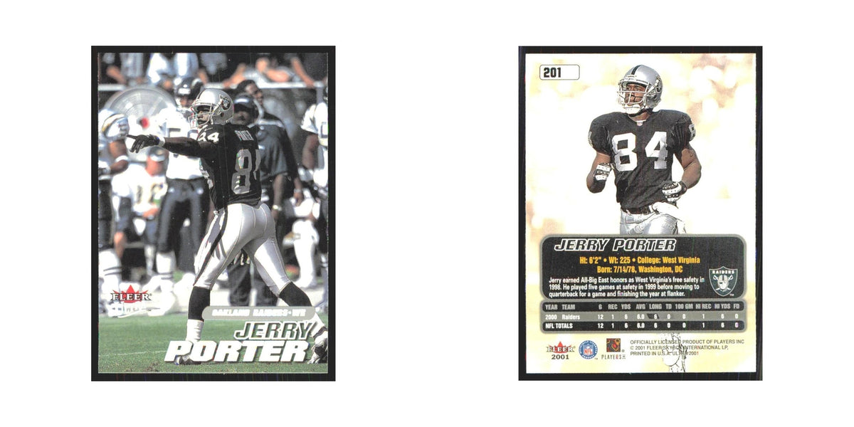 Jerry Porter 2001 Fleer Ultra #201 Oakland Raiders Football Card NM