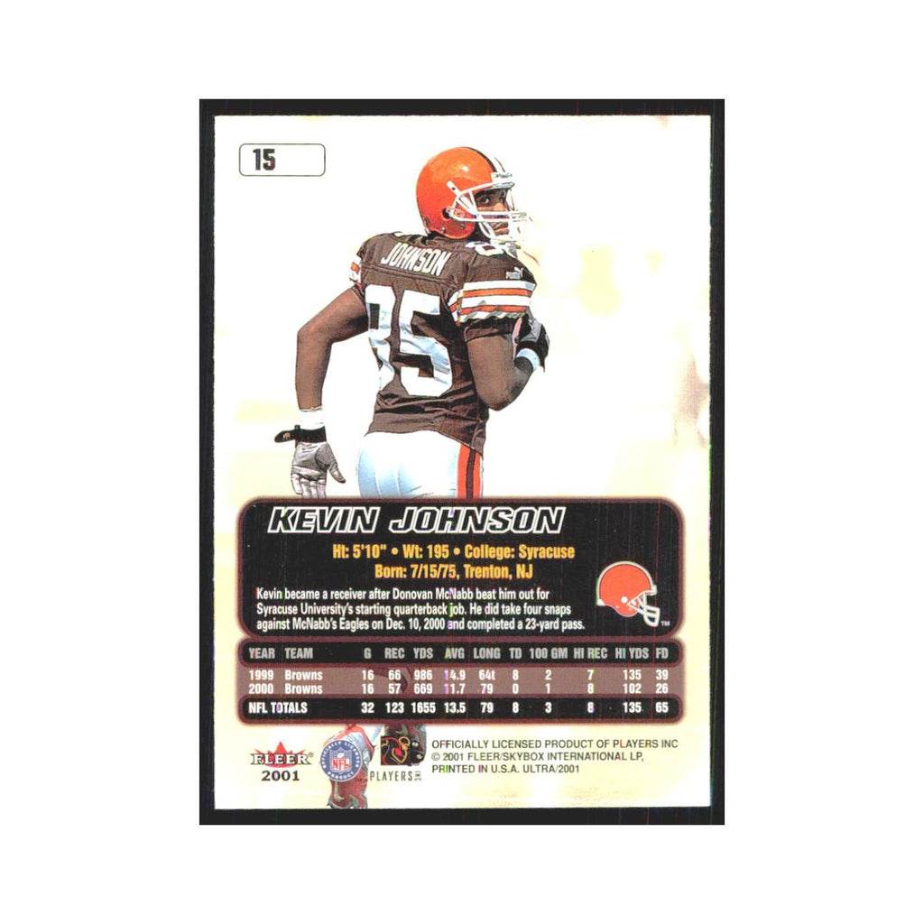 Kevin Johnson 2001 Fleer Ultra #15 Cleveland Browns Football Card NM