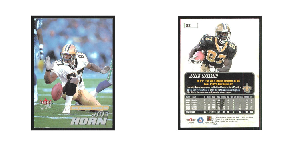 Joe Horn 2001 Fleer Ultra #83 New Orleans Saints Football Card NM