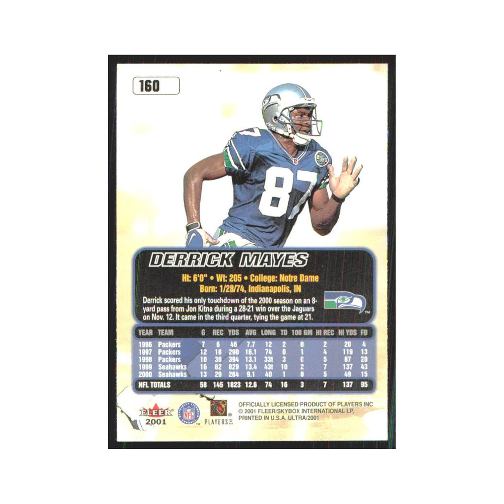 Derrick Mayes 2001 Fleer Ultra #160 Seattle Seahawks Football Card NM