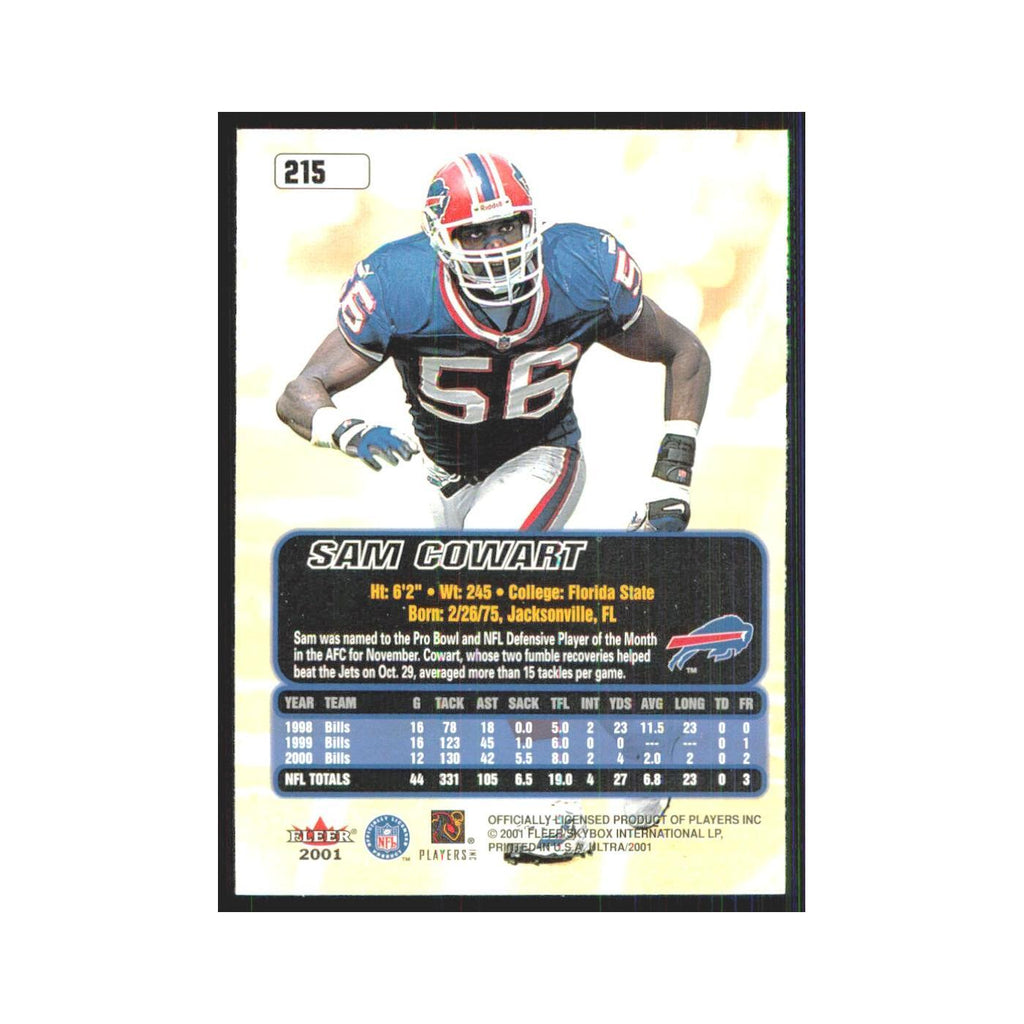Sam Cowart 2001 Fleer Ultra #215 Buffalo Bills Football Card NM