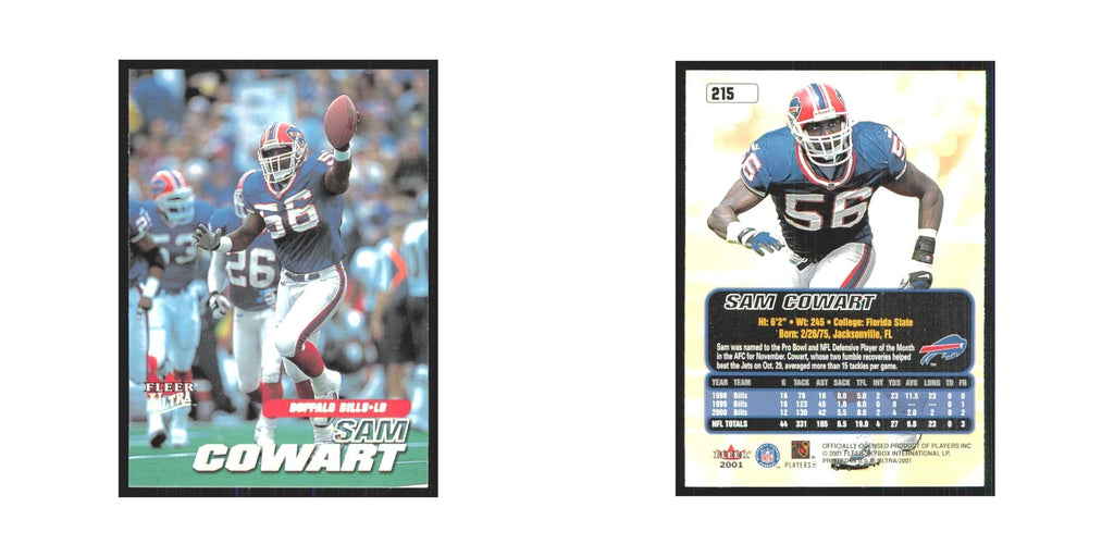 Sam Cowart 2001 Fleer Ultra #215 Buffalo Bills Football Card NM