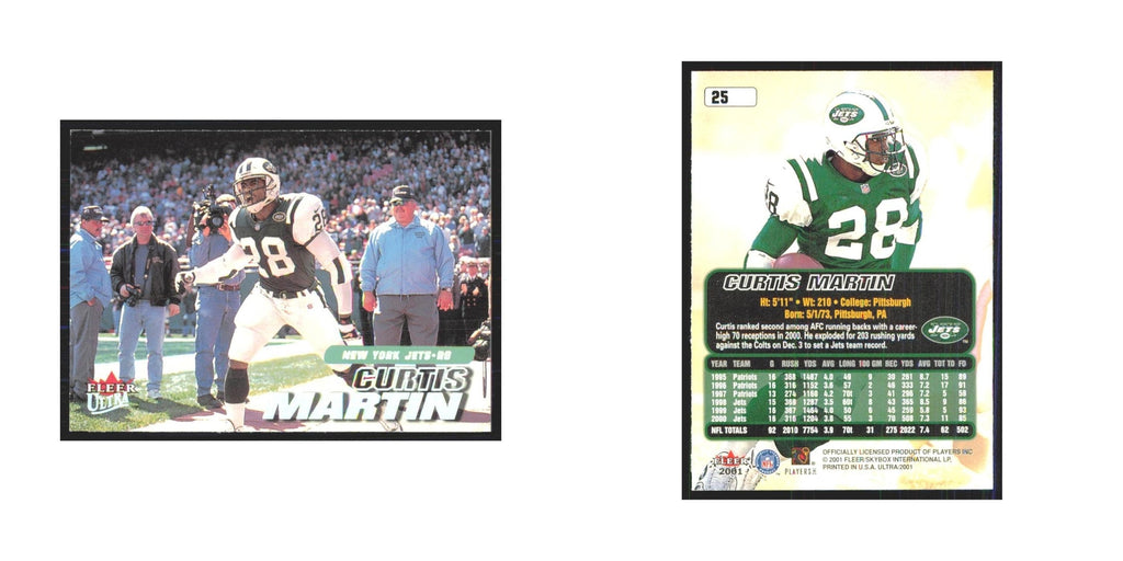 Curtis Martin 2001 Fleer Ultra #25 New York Jets Football Card NM