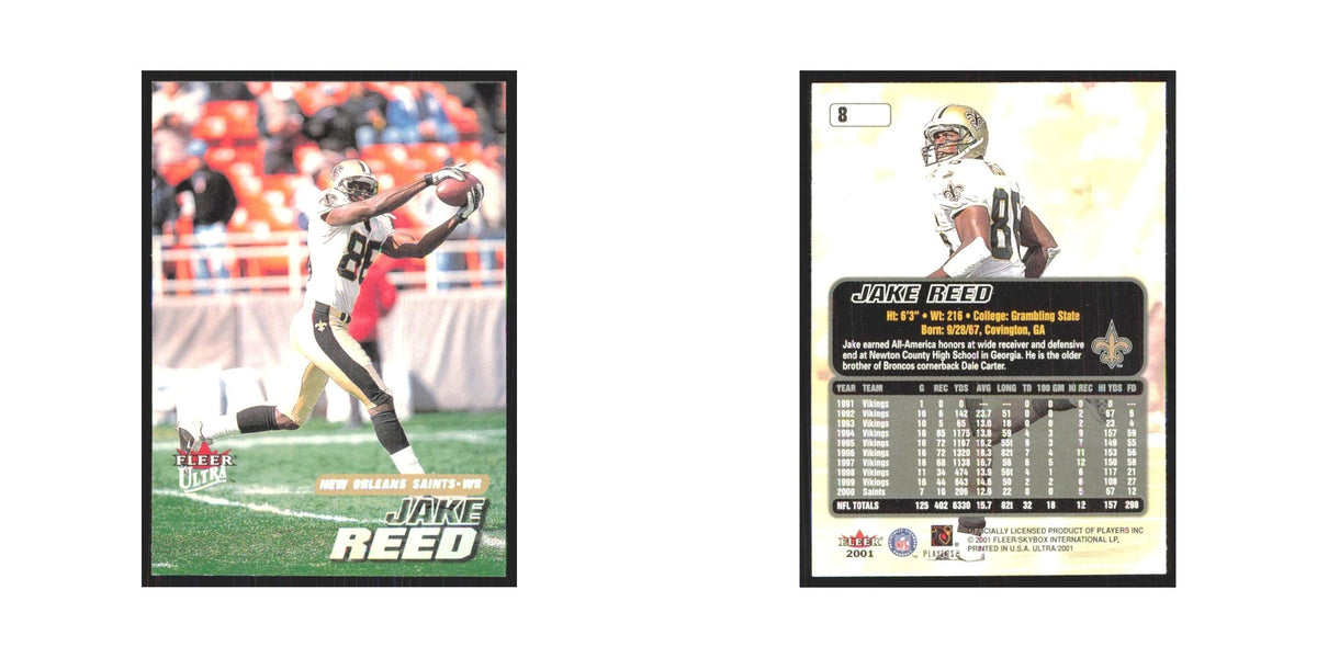 Jake Reed 2001 Fleer Ultra #8 New Orleans Saints Football Card NM