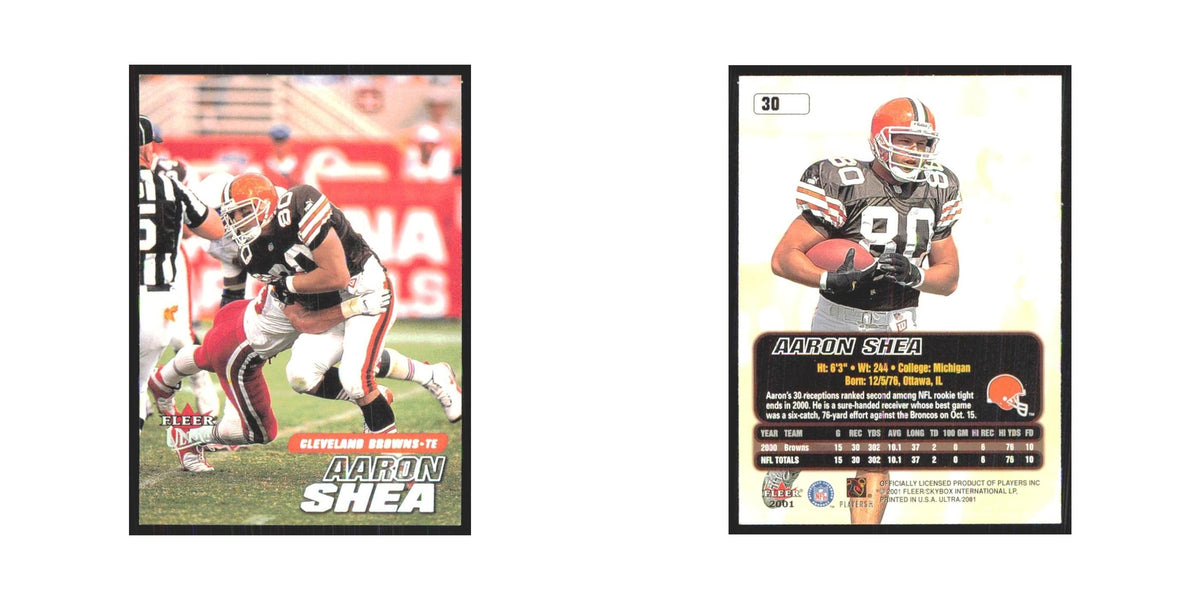 Aaron Shea 2001 Fleer Ultra #30 Cleveland Browns Football Card NM