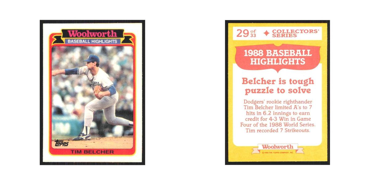 Tim Belcher 1989 Topps Woolworth #29.0 Los Angeles Dodgers Baseball Card NM