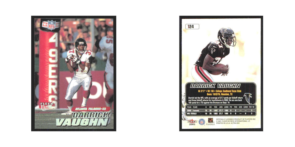 Darrick Vaughn 2001 Fleer Ultra #124 Atlanta Falcons Football Card NM
