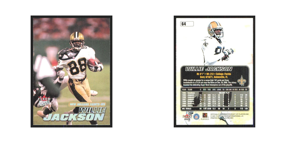 Willie Jackson 2001 Fleer Ultra #64 New Orleans Saints Football Card NM