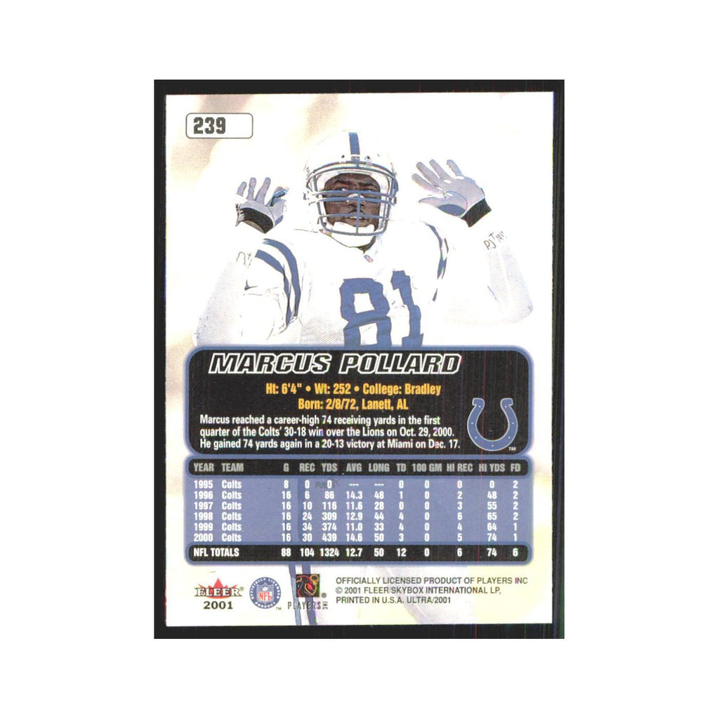 Marcus Pollard 2001 Fleer Ultra #239 Indianapolis Colts Football Card NM