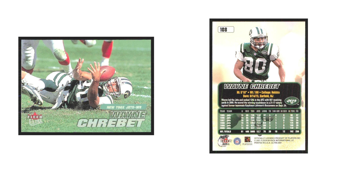 Wayne Chrebet 2001 Fleer Ultra #108 New York Jets Football Card NM