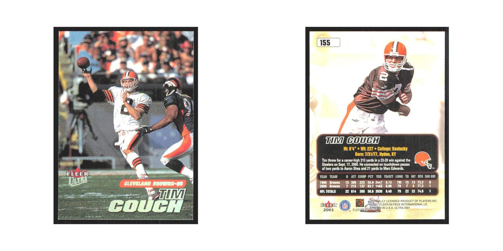 Tim Couch 2001 Fleer Ultra #155 Cleveland Browns Football Card NM