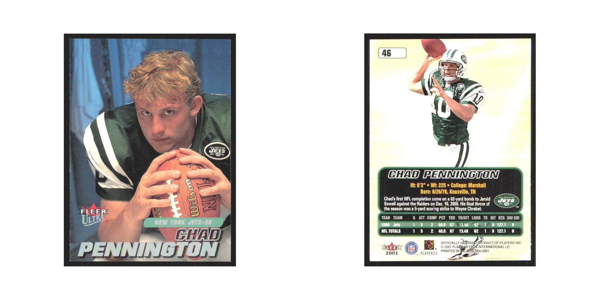 Chad Pennington 2001 Fleer Ultra #46 New York Jets Football Card NM