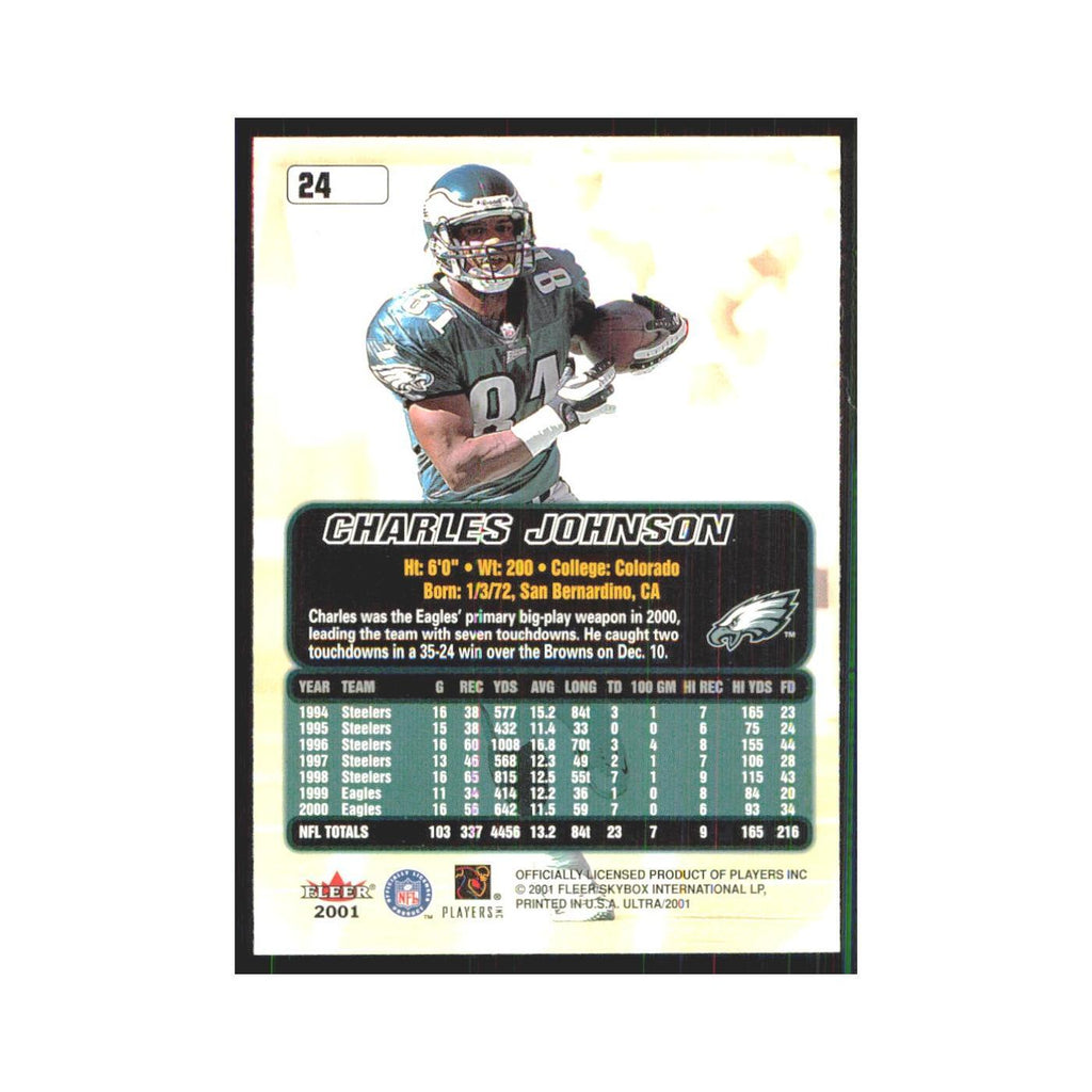 Charles Johnson 2001 Fleer Ultra #24 Philadelphia Eagles Football Card NM