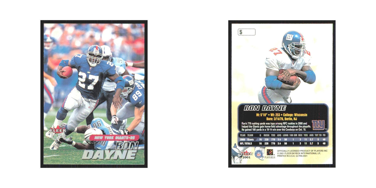 Ron Dayne 2001 Fleer Ultra #5 New York Giants Football Card NM