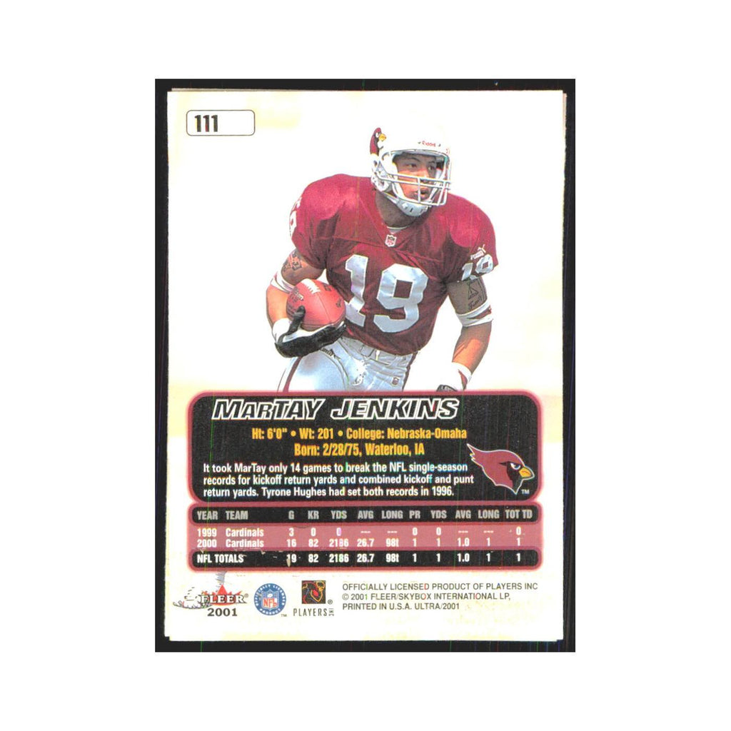 MarTay Jenkins 2001 Fleer Ultra #111 Buffalo Bills Football Card NM