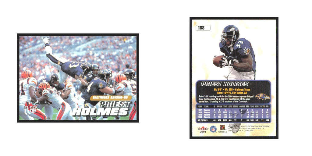 Priest Holmes 2001 Fleer Ultra #188 Baltimore Ravens Football Card NM