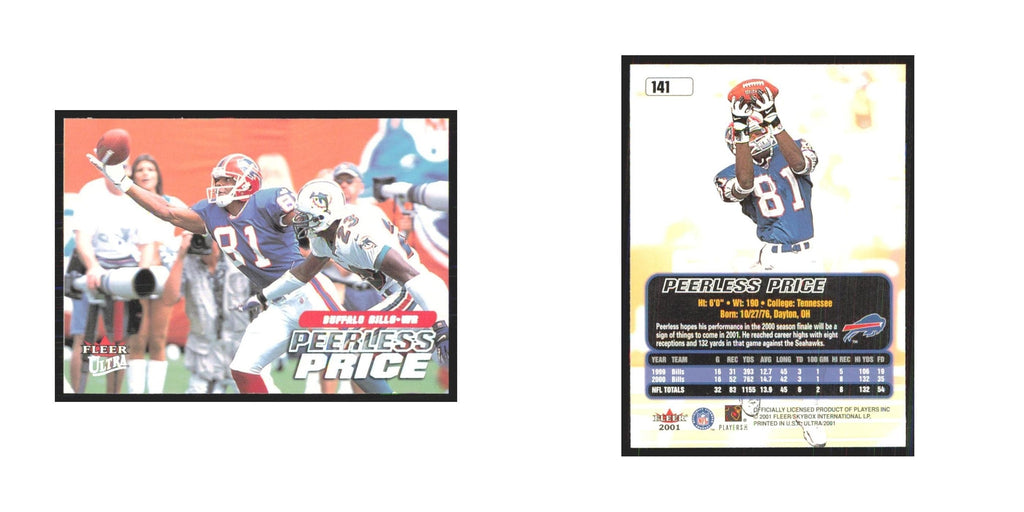 Peerless Price 2001 Fleer Ultra #141 Buffalo Bills Football Card NM