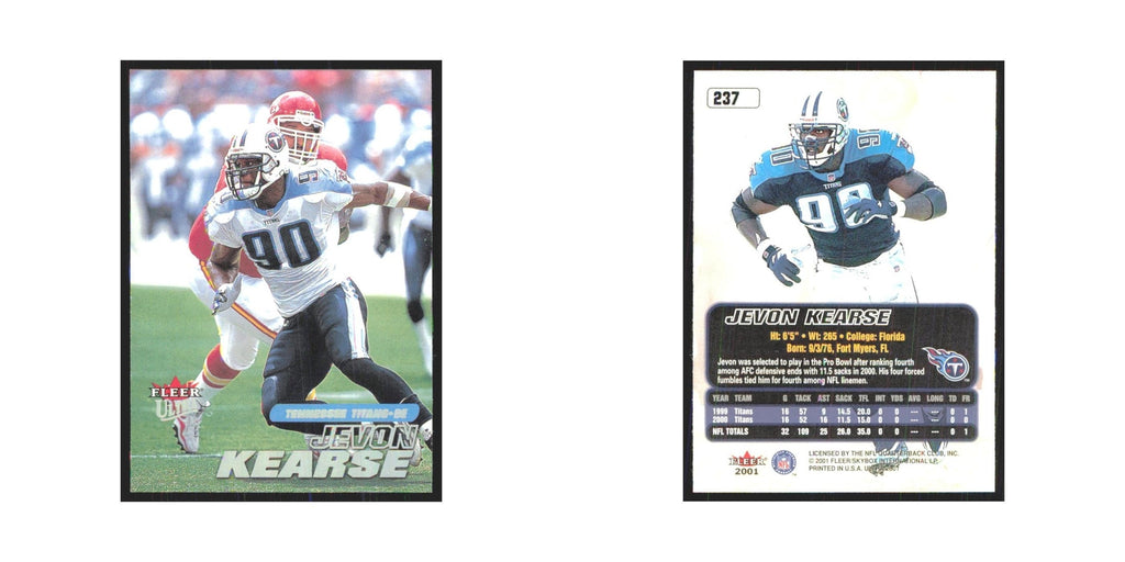 Jevon Kearse 2001 Fleer Ultra #237 Tennessee Titans Football Card NM