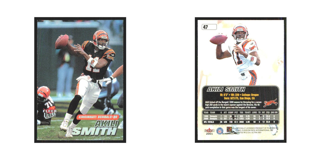 Akili Smith 2001 Fleer Ultra #47 Cincinnati Bengals Football Card NM