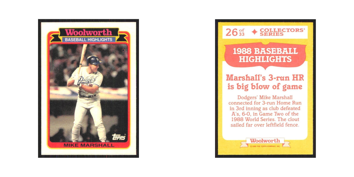 Mike Marshall 1989 Topps Woolworth #26.0 Los Angeles Dodgers Baseball Card NM