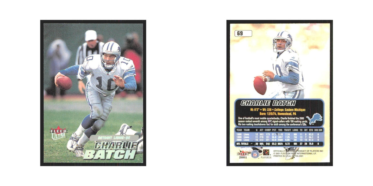 Charlie Batch 2001 Fleer Ultra #69 Detroit Lions Football Card NM