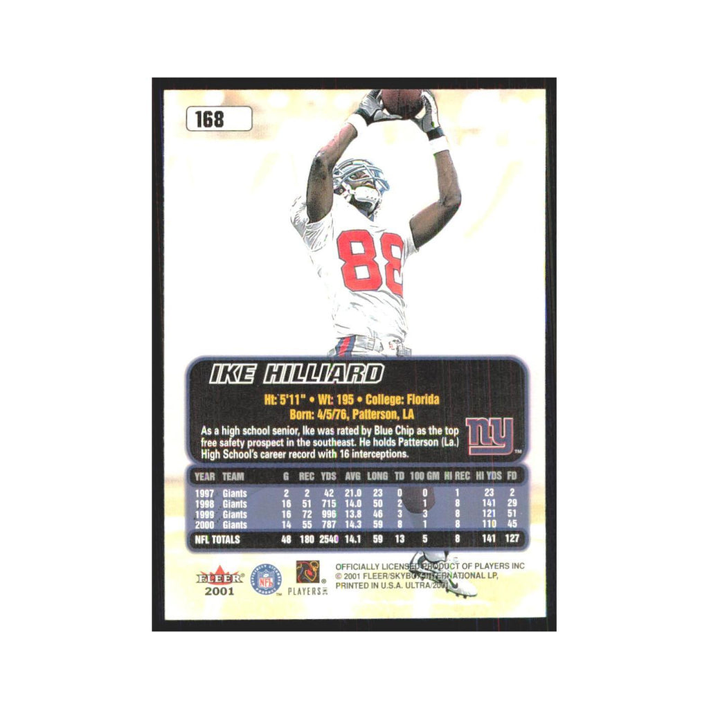 Ike Hilliard 2001 Fleer Ultra #168 New York Giants Football Card NM