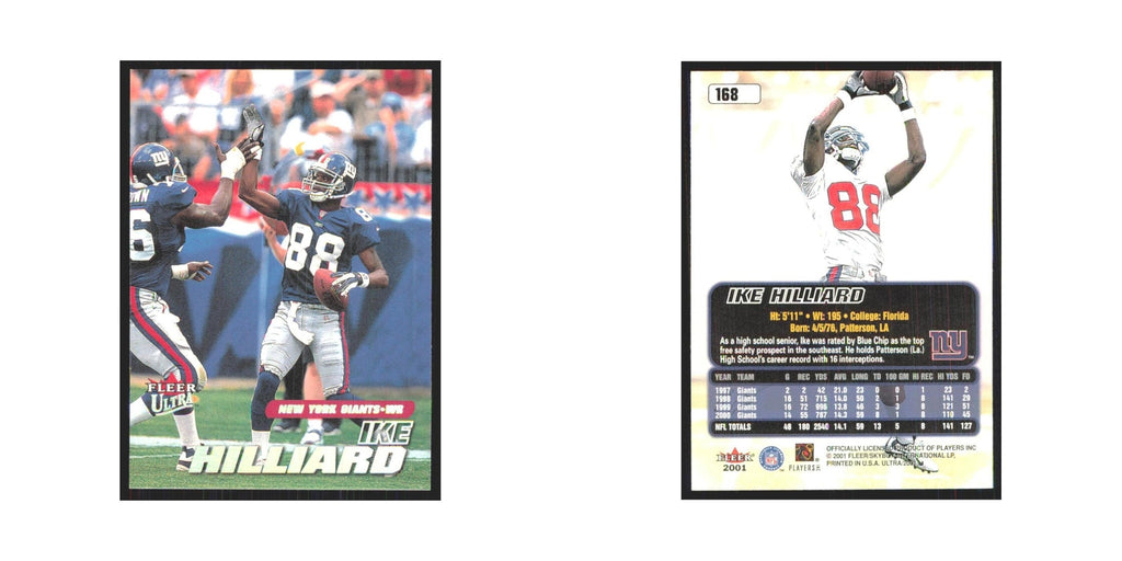 Ike Hilliard 2001 Fleer Ultra #168 New York Giants Football Card NM