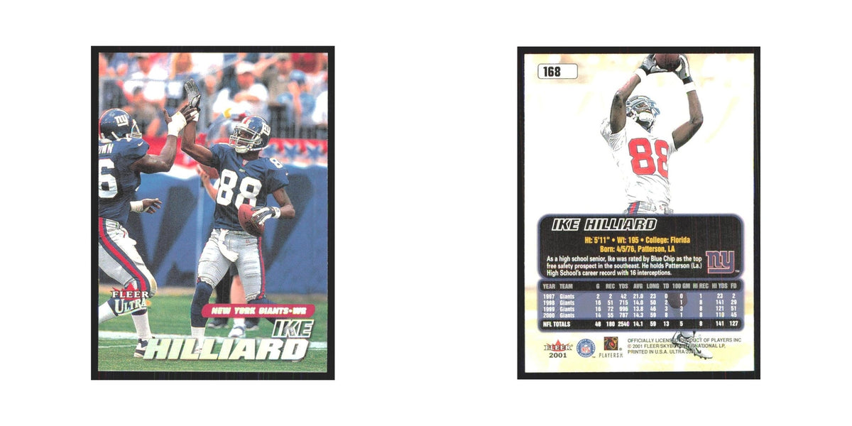 Ike Hilliard 2001 Fleer Ultra #168 New York Giants Football Card NM
