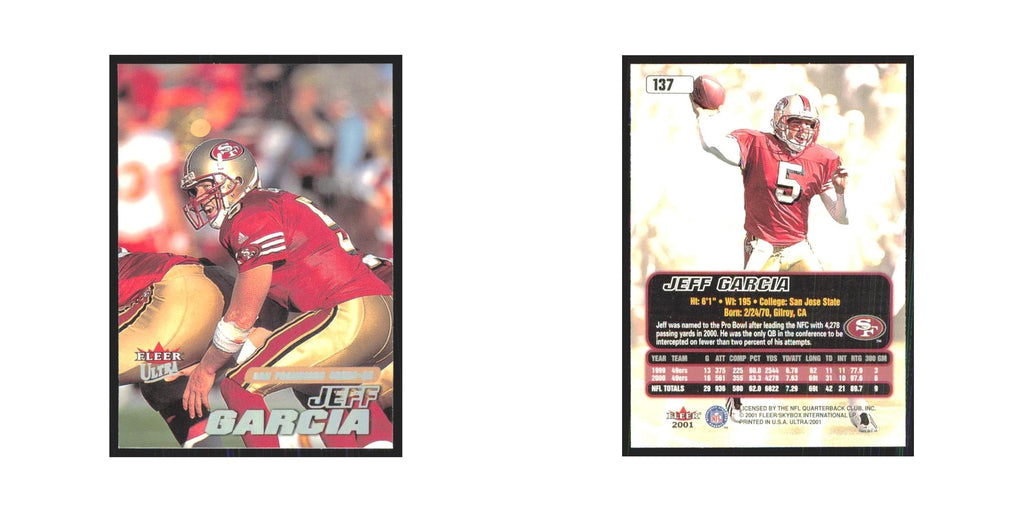 Jeff Garcia 2001 Fleer Ultra #137 San Francisco 49ers Football Card NM