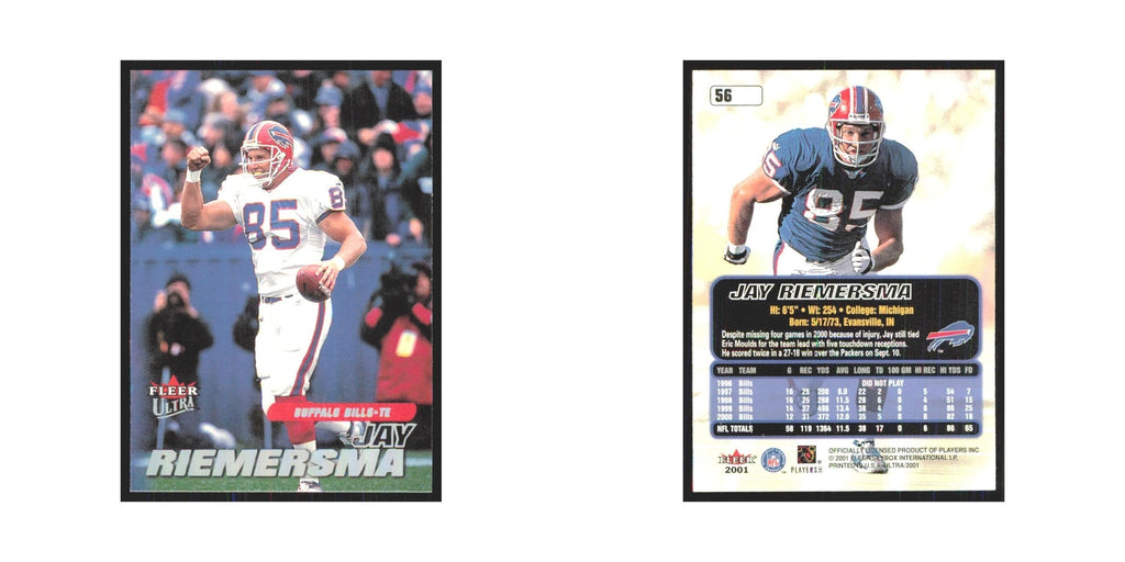 Jay Riemersma 2001 Fleer Ultra #56 Buffalo Bills Football Card NM